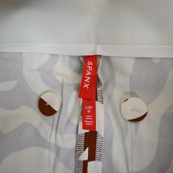 SPANX Womens L On The Go Print Ankle Slim Straight Leg Pants in Zebra Stripe NEW - Picture 9 of 12